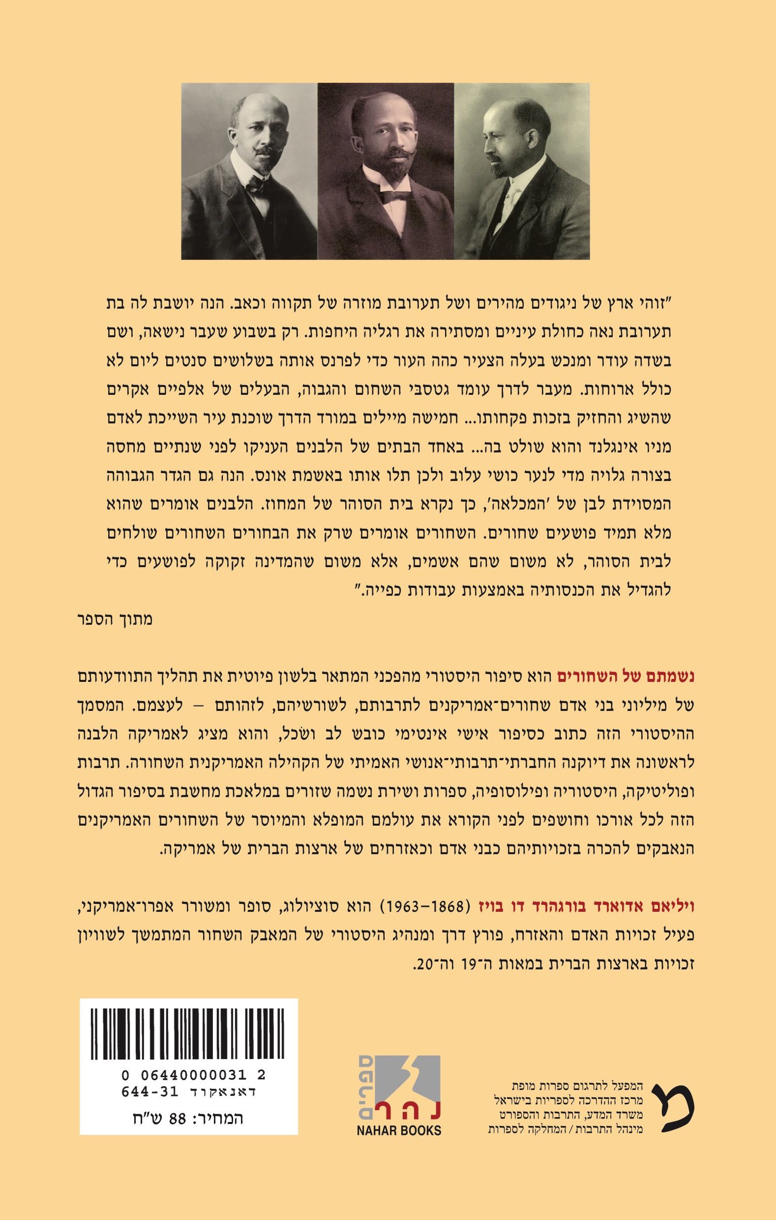 נשמתם של השחורים — כריכה אחורית