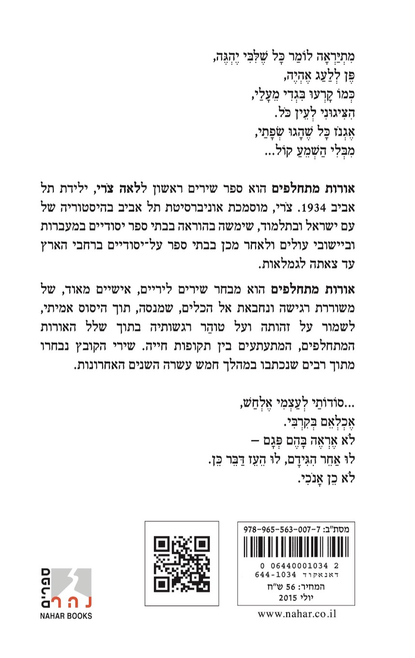 אורות מתחלפים — כריכה אחורית